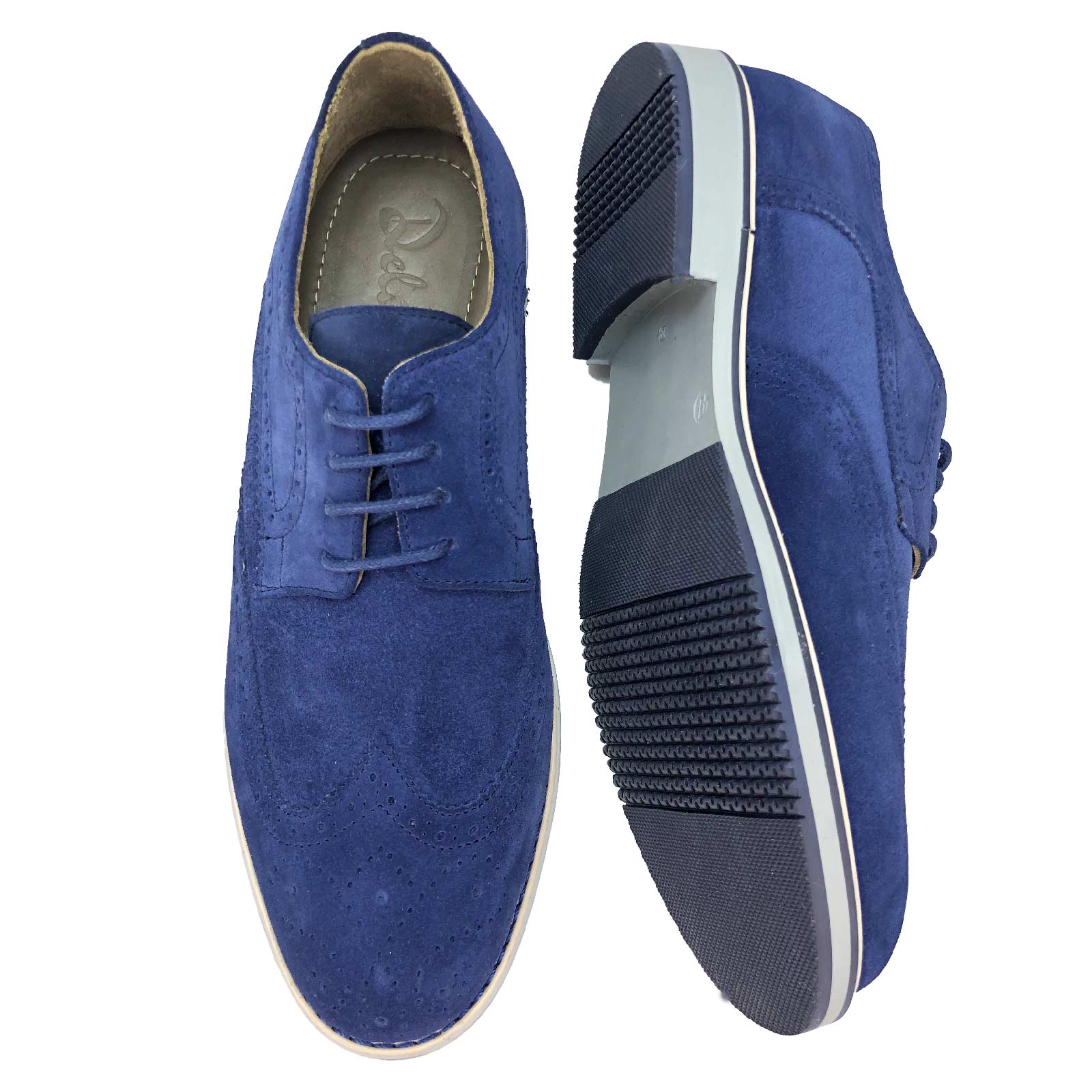 Chaussure daim 2024 bleu homme