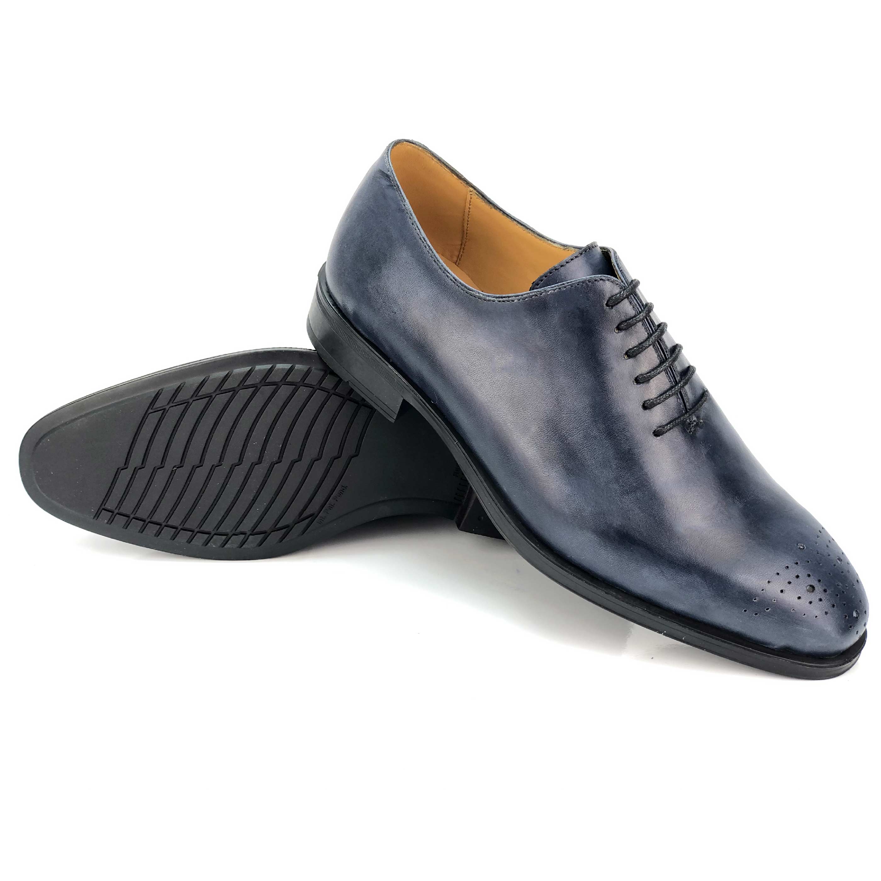 Chaussure Cuir Bleu Chaussure Homme Classe Maroc DELUXE